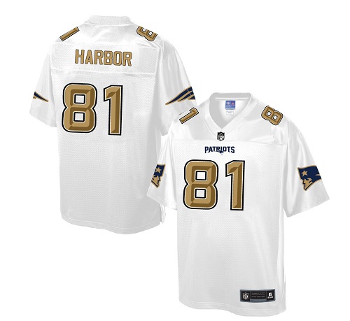Men's Game Clay Harbor Nike Jersey White - #81 Pro Line Fashion NFL New England Patriots